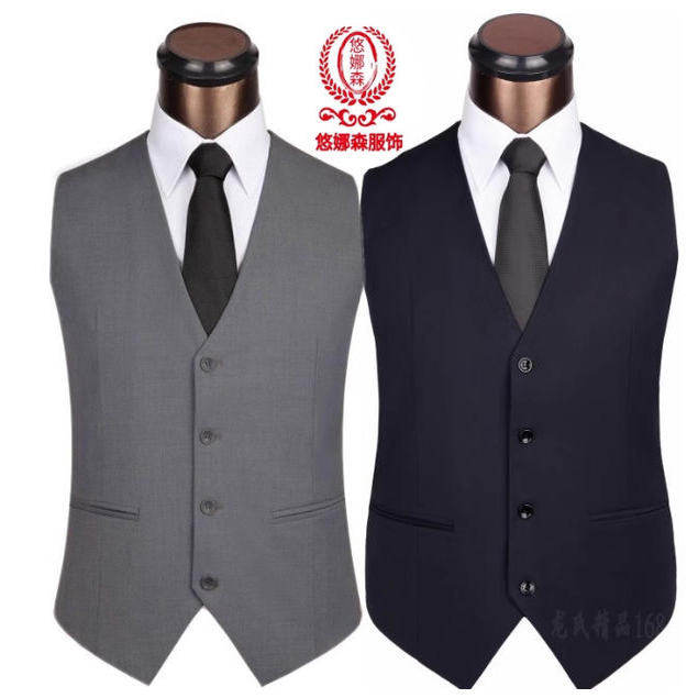正品秋季新款羊毛男士西装马甲背心商务休闲韩版修身正装西服马夹