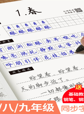衡水体中文字帖正楷硬笔临摹人教版初中生七八九年级同步语文练字