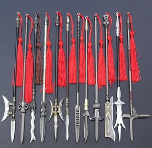 古代英雄岳飞赵云罗成杨戬吕布杨业关羽林冲薛仁贵手办武器模型