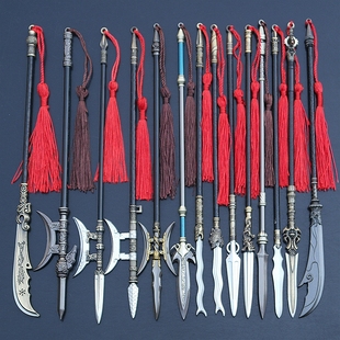 关羽赵云张飞蛇矛文丑黄忠马超司马懿枪吕布方天画戟手办武器模型