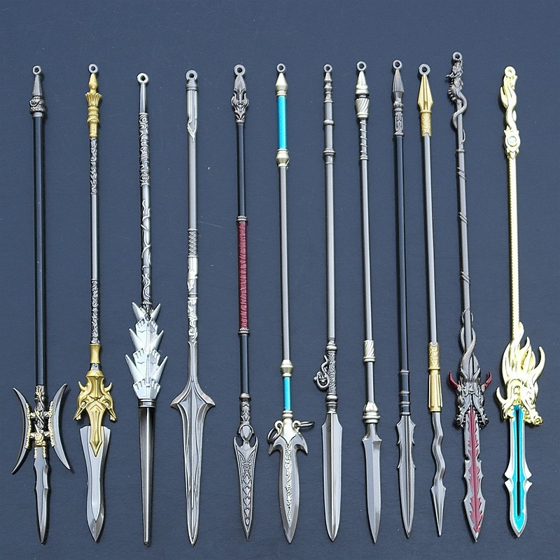 赵云吕布马超关羽张飞林冲蛇矛方天画戟龙枪火云枪黑龙枪手办武器
