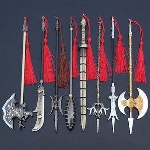 霹雳火秦明狼牙棒程咬金李逵斧头关羽刀吕布杨戬宇文成都武器模型