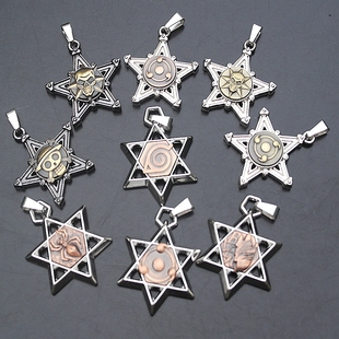 动漫游戏黑执事路飞骷髅写轮眼六角形五角形项链挂饰毛衣链