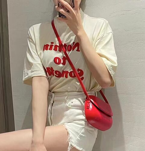 YMBHZ马鞍包手机包韩国复古红色