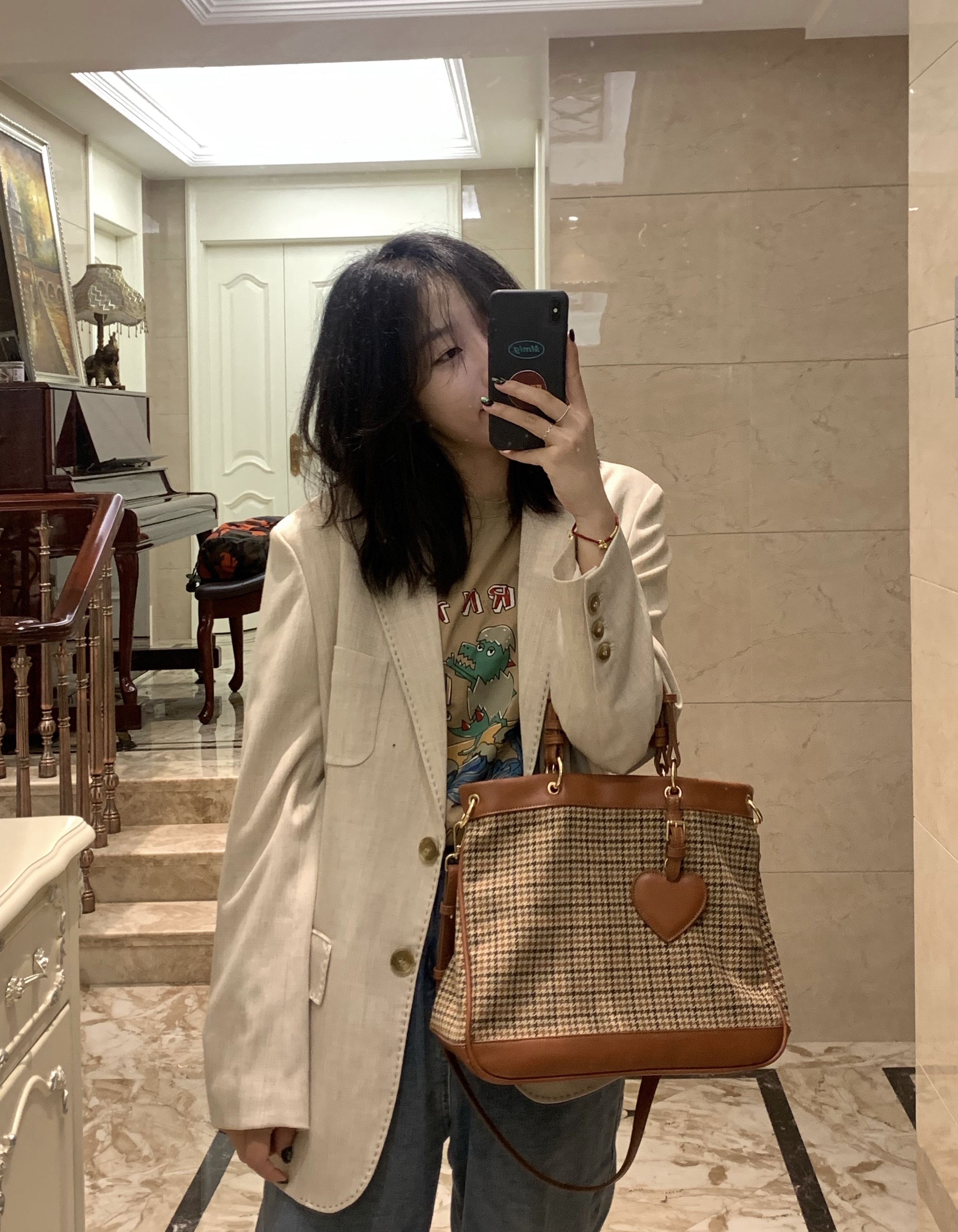 ymbhz小众复古风大容量斜挎包