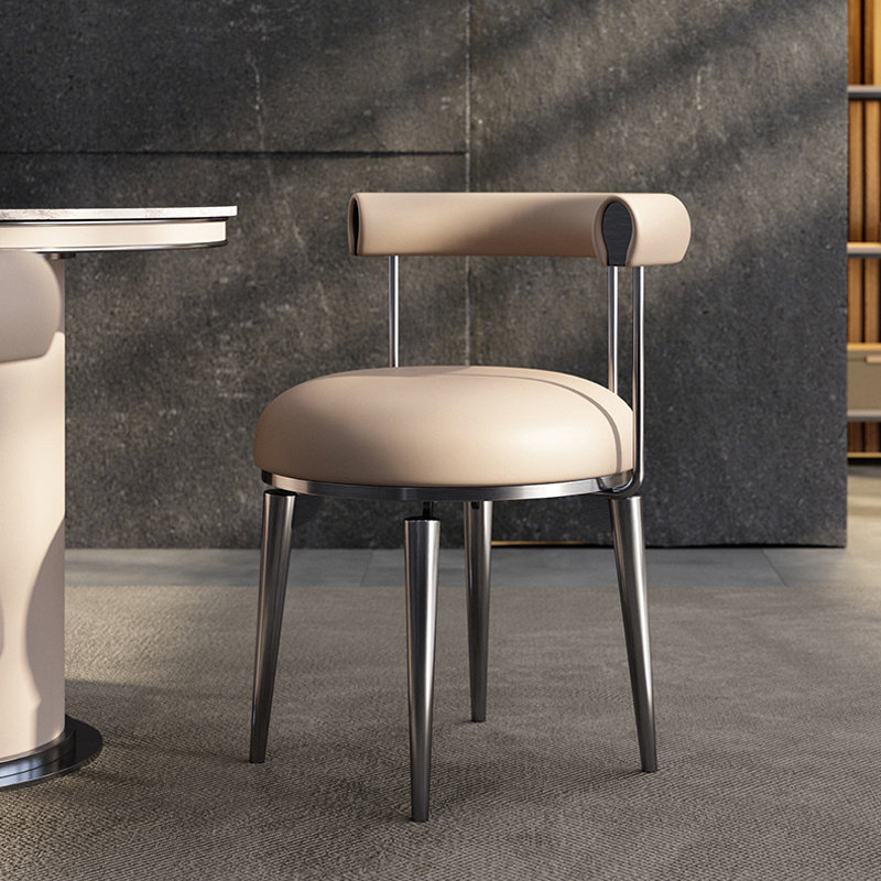 现代简约高靠背椅子办公室家用书桌餐椅茶桌主人客人椅不锈钢椅子