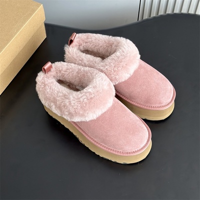 澳洲毛茸茸雪地靴女厚底防滑保暖羊毛领口一脚蹬懒人棉鞋1171393