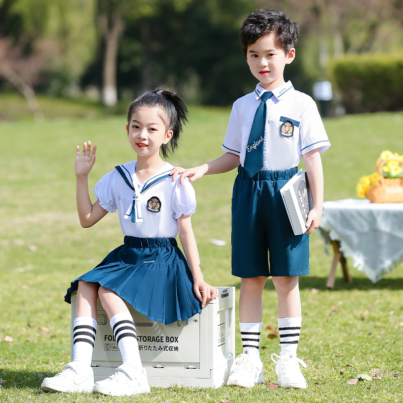 幼儿园园服儿童夏季班服小学生校服夏装英伦风六一合唱朗诵演出服