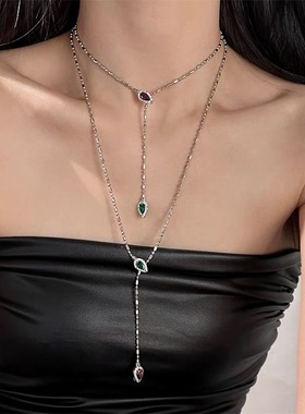 Willa｜灵蛇吊坠项链小众设计本命年项链暗黑风个性甜酷锁骨链