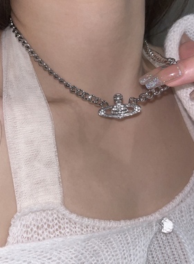 Willa｜土星古巴项链欧美潮牌粗链嘻哈冷淡风颈链气质叠戴锁骨链