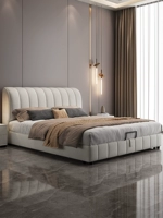 Технология кремового ветра ткани двойная современная минималистская 1,8 -метровая небольшая квартира главная спальня с высокой атмосферой