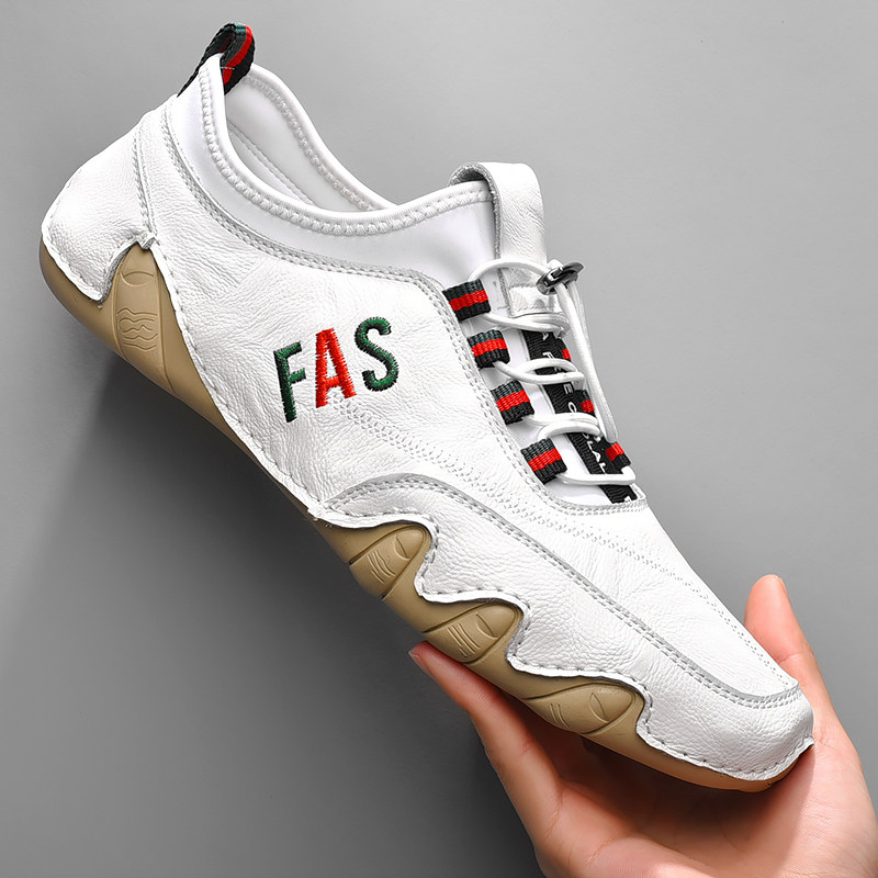 旗牌公牛男鞋断码特价真皮休闲皮鞋男软底透气豆豆鞋潮百搭小白鞋