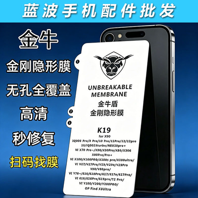 适用VIVO X300 X200 金牛无孔水凝软膜 X100S 90 80 60 50 S50 30 19 18 17 16 15 12Pro iQOO Neo11防爆批发