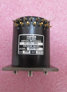 NARDA SEM163T SP6T DC-18GHz 450W  28V SMA 射频微波同轴开关