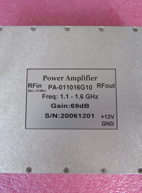 PA-011016G10 1.1-1.6GHz 69dB 10W SMA GPS 射频 高功率 放大器