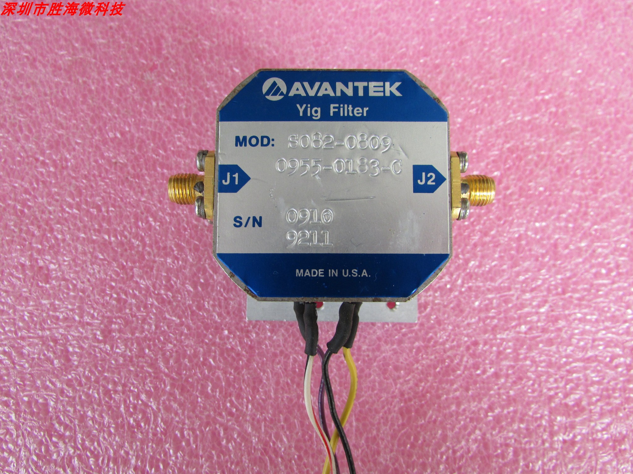 AVNTEK S082-0809 3.5-22GHz射频 YIG TUNED FILTER带通滤波器