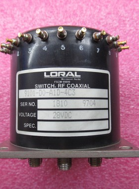 LORAL 9101-D0-A1D-4C3 DC-18GHz 28V 射频同轴机械开关 SP10T