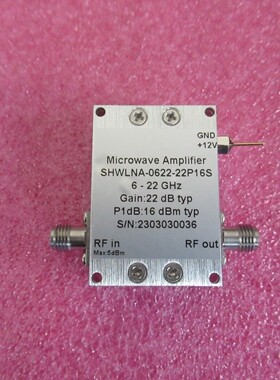 6-22GHz 22dB增益 P1dB:16dBm NF:4.5dB 射频微波驱动放大器