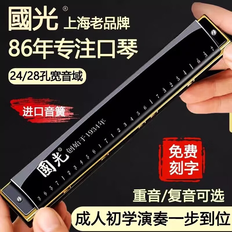 上海国光口琴正品旗舰店24/2口琴