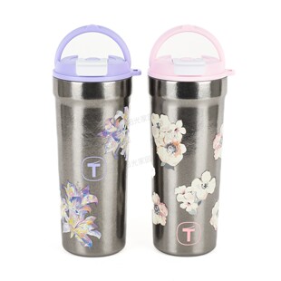 特百惠650ml易开盖钛杯 便携男女学生大容量咖啡杯不锈钢保温杯