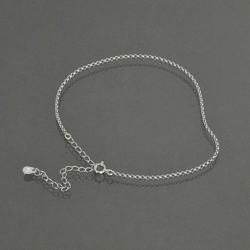 日本Pt850铂金脚链气质时尚圆十字链O字链o字链脚饰丨宽1.7mm