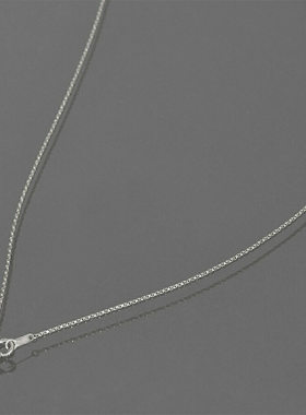 日本pt850铂金项链素链扭盒子链盒仔链 铂金细链锁骨链丨宽0.9mm