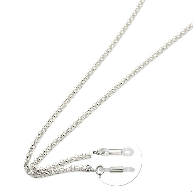 日本pt850金铂金眼镜链圆十字链O字链挂脖链｜宽2.40mm 长70cm