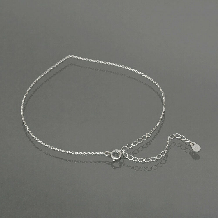 日本Pt850铂金脚链细款气质时尚十字链0字链O字链脚饰丨宽1.0mm