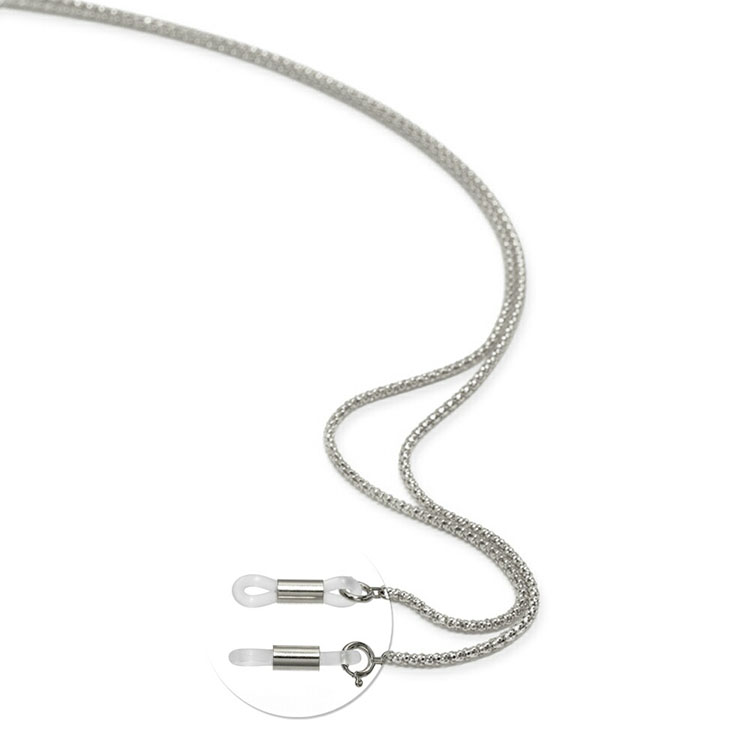 日本pt850金铂金眼镜链切面玉米链珍珠链挂脖链｜宽1.70mm 长70cm