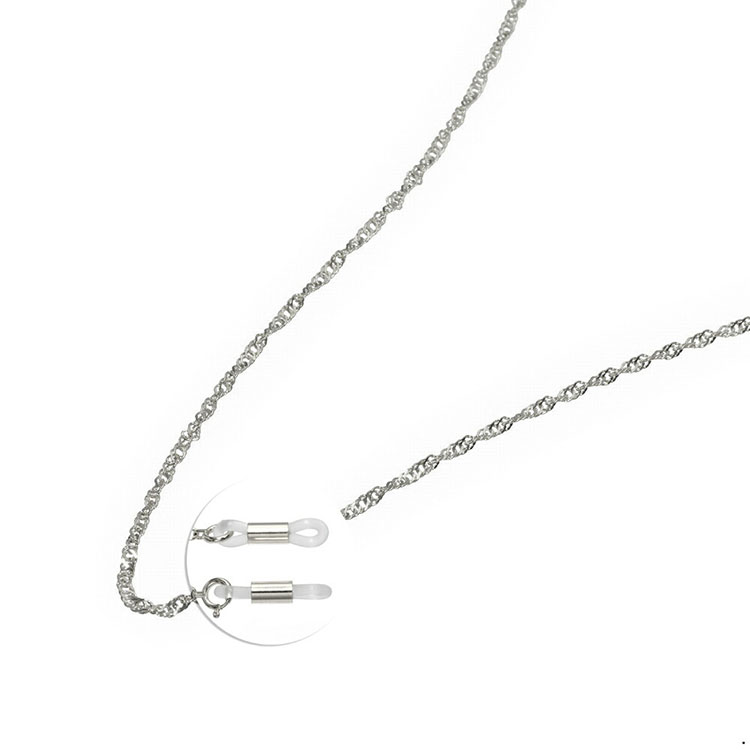 日本pt850金铂金眼镜链水波链绳链挂脖链｜宽2.40mm 长70cm