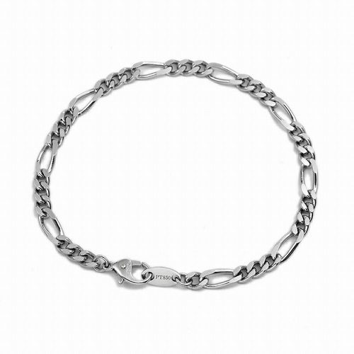 日本Pt850铂金手链首饰手饰 费加罗子母链NK链 丨宽4.2mm