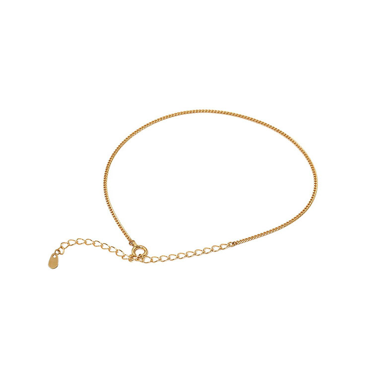 日本18K黄金脚链细款气质时尚2切面喜平链侧身链脚饰丨宽1.1mm