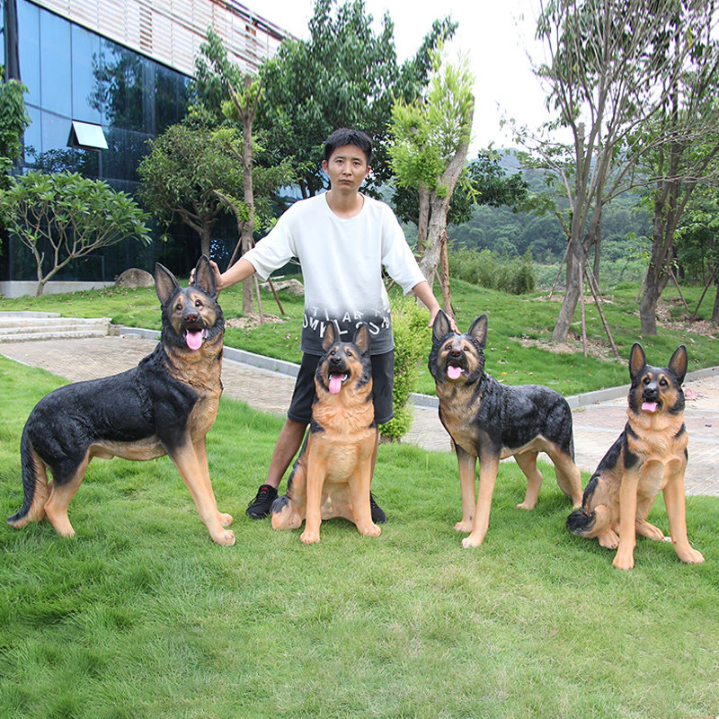 户外仿真德牧摆件庭院花园狼狗雕塑霸气别墅看门狗装饰招财狗摆设