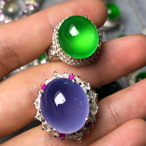 天然缅甸翡翠A货玻璃种帝王绿蛋面戒指手镯项链挂件观音佛平安扣