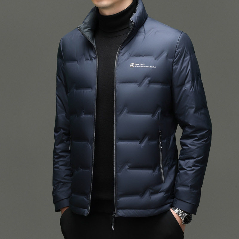 冬季轻薄款羽绒服男士立领商务休闲上衣中青年高级感保暖外套