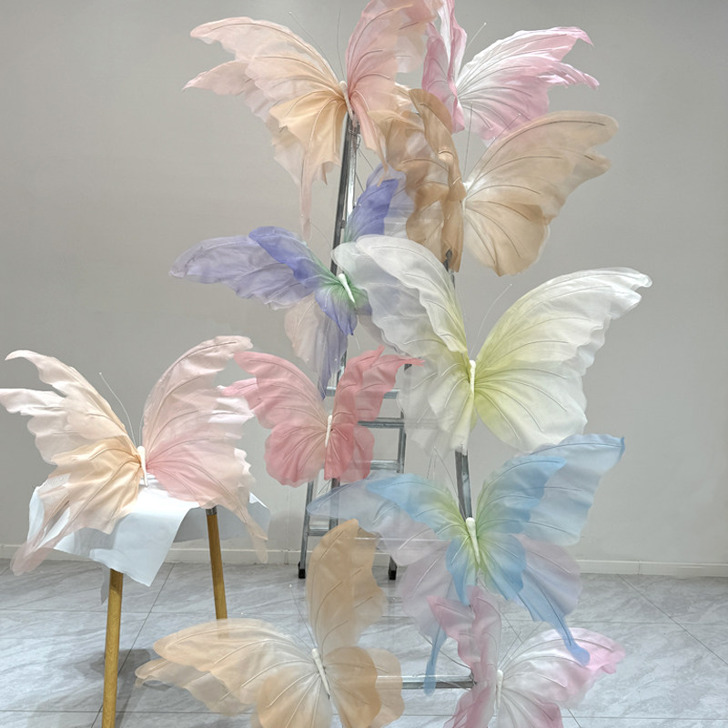 纸艺蝴蝶美陈道具花艺背景墙装饰道具立体仿真蝴蝶纸艺花