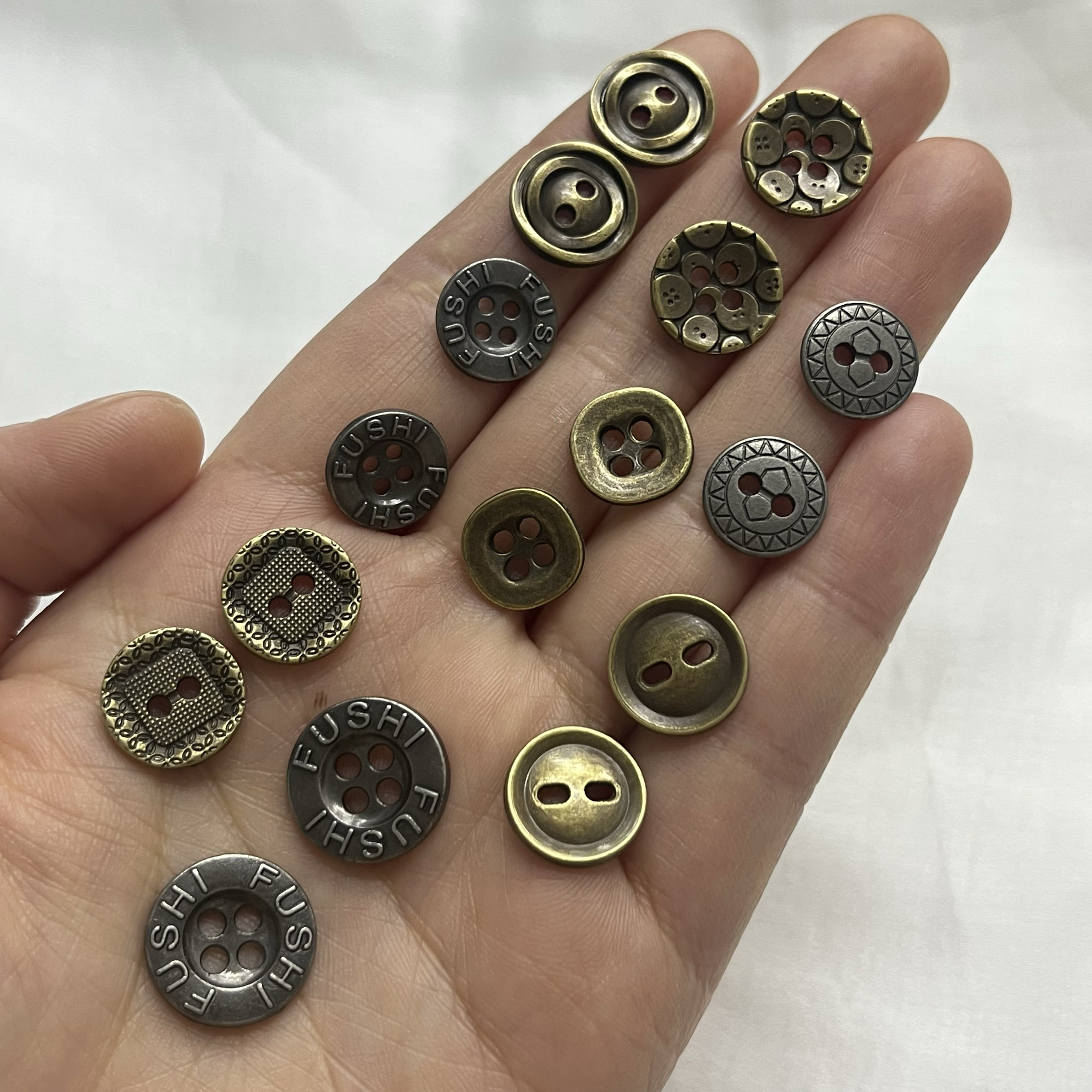 品质古银色复古青古铜色牛仔衬衫扣开衫衬衣毛衣黑镍色扣子