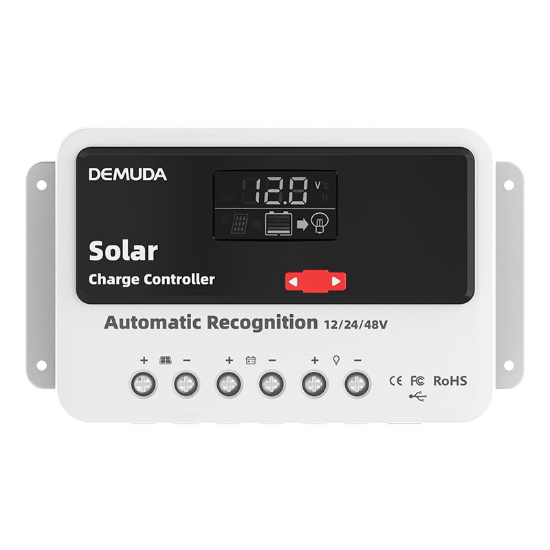 PWM太阳能控制器12V24V48V自动光伏充电器铅酸磷酸铁锂通用10A60A