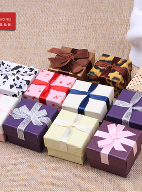 1ZHK首饰盒公主欧式米黄蓝丝粉丝带戒指盒耳钉盒饰品盒纸盒饰品盒