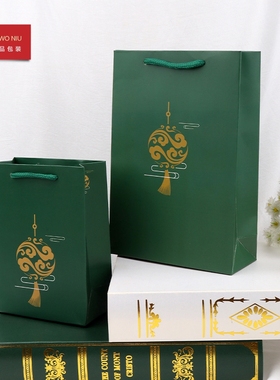 03STD绿色如意手提袋首饰袋首饰包装袋饰品收纳袋纸袋子可定LOGO