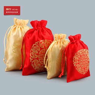 11FZK五福临门福袋饰品收纳包装喜庆珠宝首饰袋锦袋红色袋喜糖袋