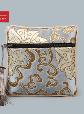 9LLB拉链包古风包装袋戒指饰品袋锦囊小布袋绒布首饰袋可定LOGO