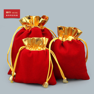 00RBD红绒布袋锦囊首饰袋饰品包首饰收纳袋文玩袋佛珠袋可定LOGO