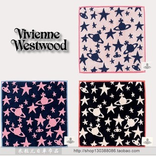 外贸日单纯棉剪绒提花西太后 vivienn 薇薇安卡通手帕小方巾