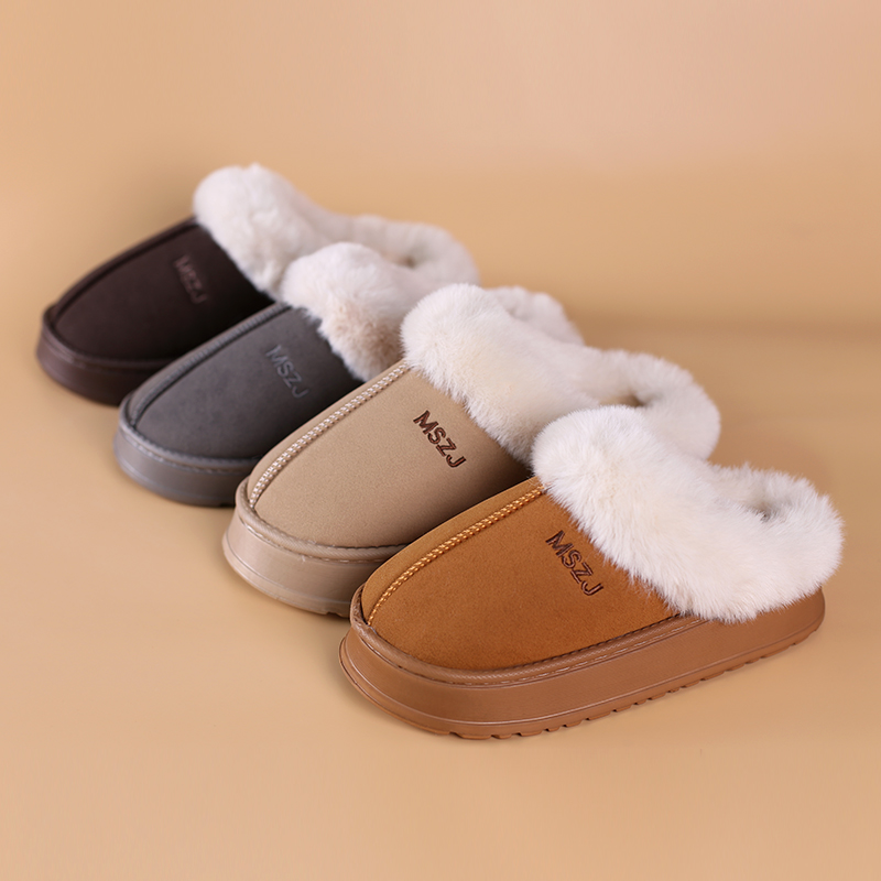 梦诗之家棉拖女冬季家居室内软底防滑保暖外穿家用东来同款棉拖鞋