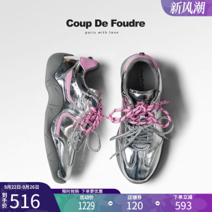 通勤日常德训鞋 CDF女鞋 百搭真皮拼色轻便运动休闲鞋 秋季 轻奢时尚