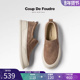 轻奢时尚 秋季 百搭真皮厚底鞋 CDF女鞋 一脚蹬舒适简约圆头休闲鞋 女