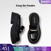 2025夏季 新款 百搭真皮厚底穆勒拖鞋 CDF女鞋 一脚蹬粗跟简约乐福鞋