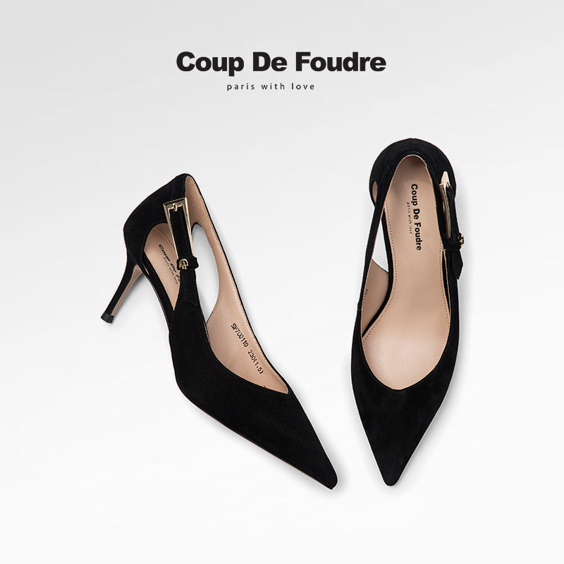 CDF女鞋轻奢夏季新款百搭尖头细跟外穿高级感包头凉鞋高跟鞋单鞋