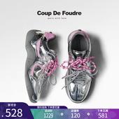 轻奢时尚 秋季 百搭真皮拼色轻便运动休闲鞋 CDF女鞋 通勤日常德训鞋